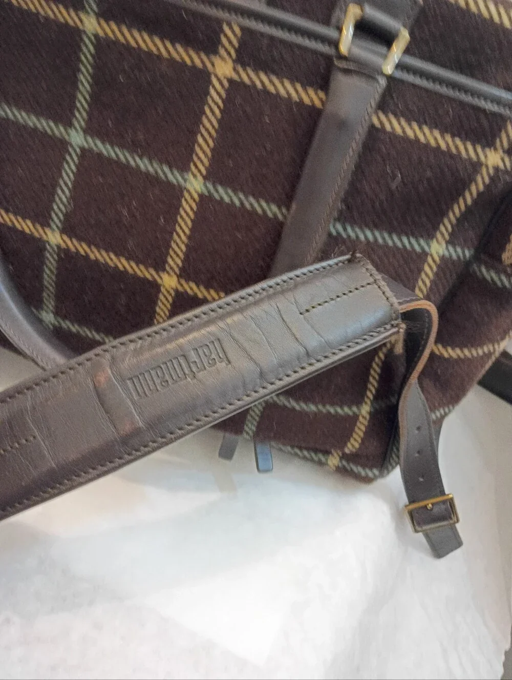 Hartmann Leather Wool  Duffle Mens Work Luxury Bag  Rare